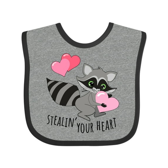 Inktastic Stealin' Your Heart Cute Raccoon Boys or Girls Baby Bib