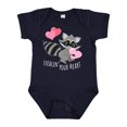 thumbnail image 1 of Inktastic Stealin' Your Heart Cute Raccoon Boys or Girls Baby Bodysuit, 1 of 5