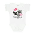 thumbnail image 1 of Inktastic Stealin' Your Heart Cute Raccoon Boys or Girls Baby Bodysuit, 1 of 5