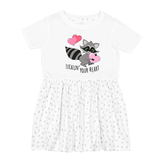 Inktastic Stealin' Your Heart Cute Raccoon Girls Toddler Dress