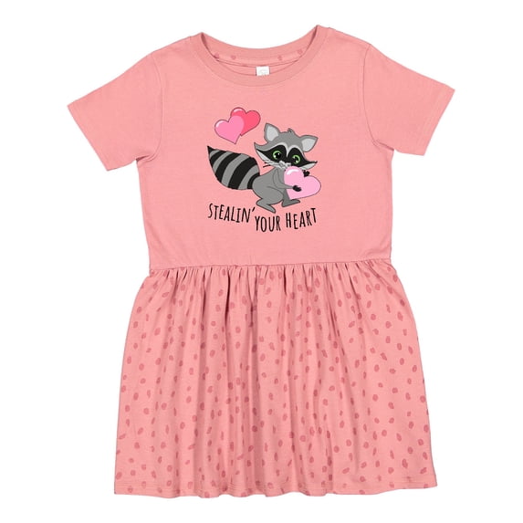 Inktastic Stealin' Your Heart Cute Raccoon Girls Toddler Dress