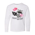 thumbnail image 1 of Inktastic Stealin' Your Heart Cute Raccoon Long Sleeve Youth T-Shirt, 1 of 5
