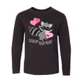 thumbnail image 1 of Inktastic Stealin' Your Heart Cute Raccoon Long Sleeve Youth T-Shirt, 1 of 5