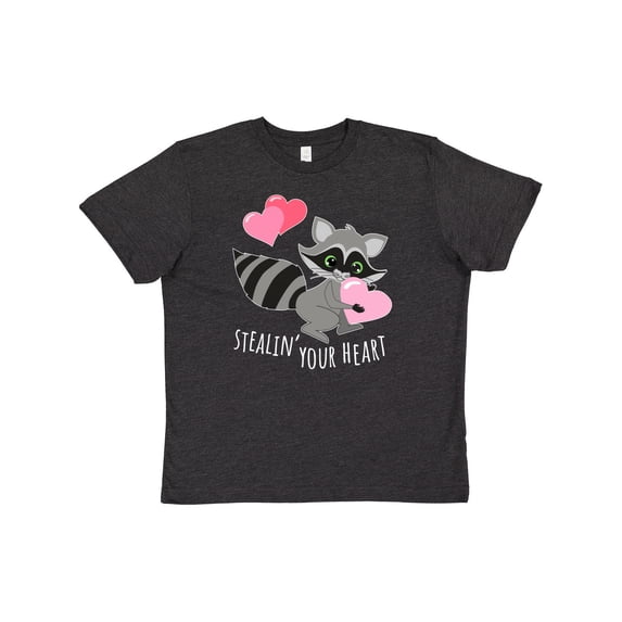 Inktastic Stealin' Your Heart Cute Raccoon Youth T-Shirt