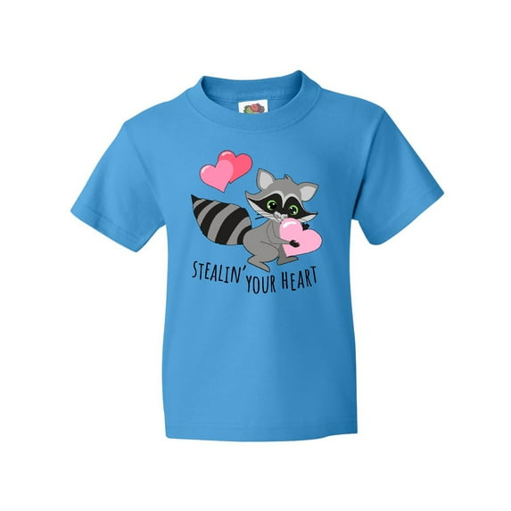 Inktastic Stealin' Your Heart Cute Raccoon Youth T-Shirt
