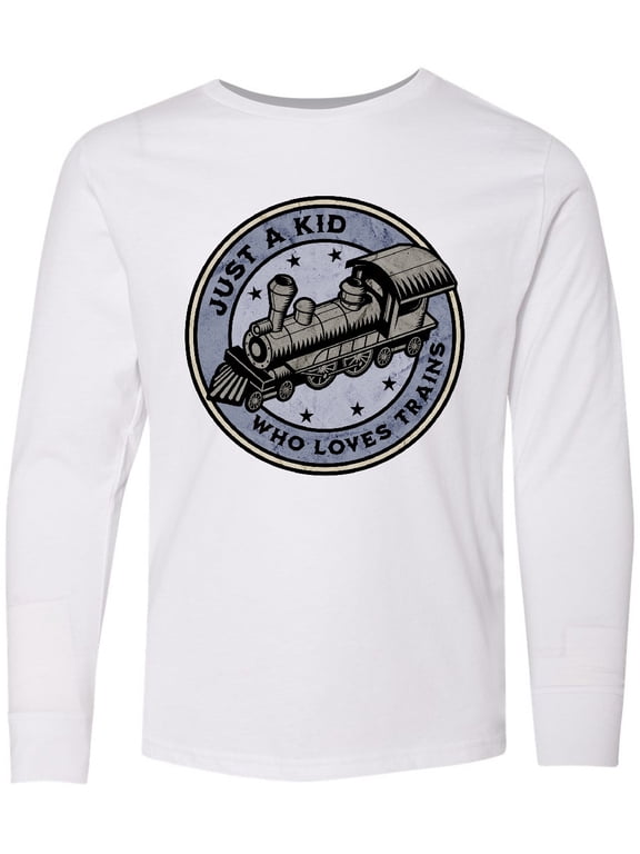 Steam Train Kid Who Loves Trains Long Sleeve Youth T-Shirt