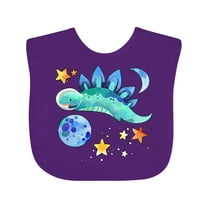 Inktastic Stegosaurus Space Dinosaur with Stars and Planet Boys or Girls Baby Bib