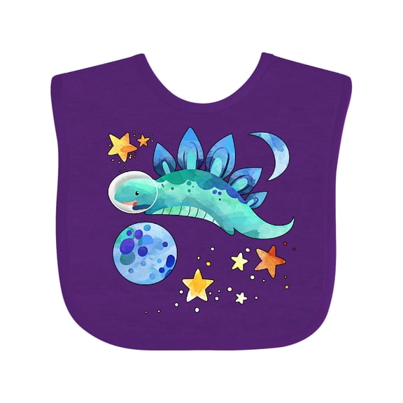 Inktastic Stegosaurus Space Dinosaur with Stars and Planet Boys or Girls Baby Bib