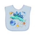 thumbnail image 1 of Inktastic Stegosaurus Space Dinosaur with Stars and Planet Boys or Girls Baby Bib, 1 of 4