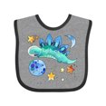 thumbnail image 1 of Inktastic Stegosaurus Space Dinosaur with Stars and Planet Boys or Girls Baby Bib, 1 of 4