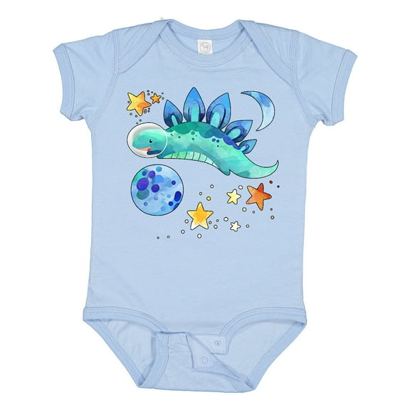 Inktastic Stegosaurus Space Dinosaur with Stars and Planet Boys or Girls Baby Bodysuit