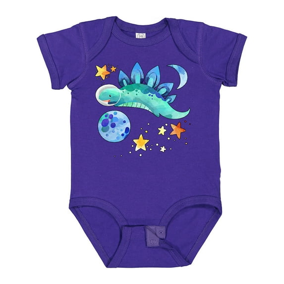 Inktastic Stegosaurus Space Dinosaur with Stars and Planet Boys or Girls Baby Bodysuit