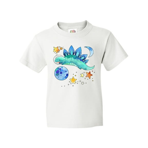 Inktastic Stegosaurus Space Dinosaur with Stars and Planet Youth T-Shirt