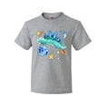 thumbnail image 1 of Inktastic Stegosaurus Space Dinosaur with Stars and Planet Youth T-Shirt, 1 of 5