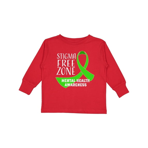 Inktastic Stigma Free Zone Mental Health Awareness Boys or Girls Long Sleeve Toddler T-Shirt