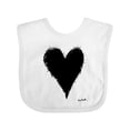 thumbnail image 1 of Inktastic Stitched Black Heart Boys or Girls Baby Bib, 1 of 4