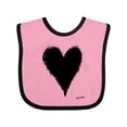 thumbnail image 1 of Inktastic Stitched Black Heart Boys or Girls Baby Bib, 1 of 4