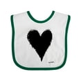 thumbnail image 1 of Inktastic Stitched Black Heart Boys or Girls Baby Bib, 1 of 4
