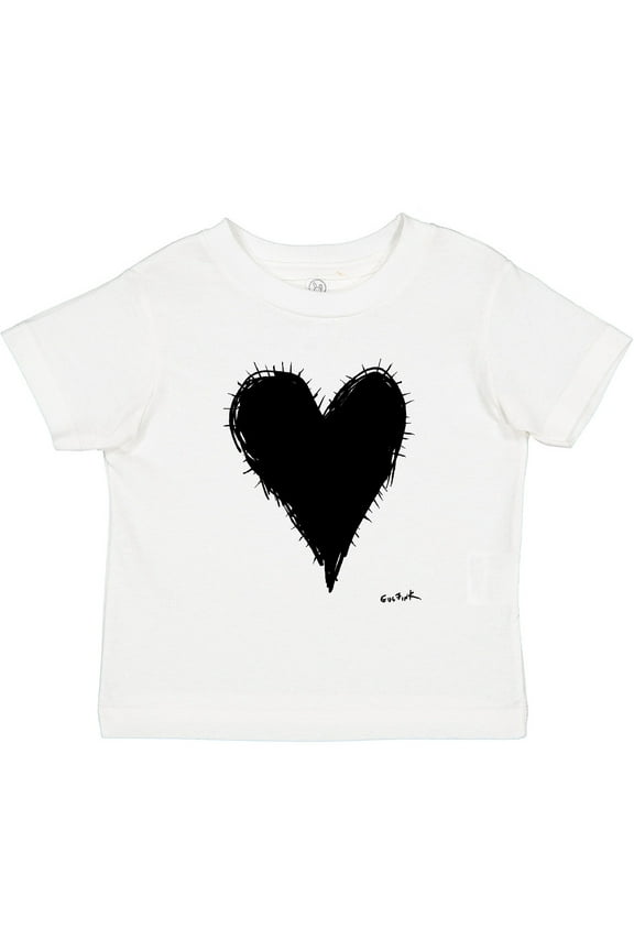 Stitched Black Heart Boys or Girls Toddler T-Shirt