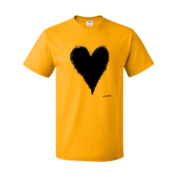 Inktastic Stitched Black Heart T-Shirt