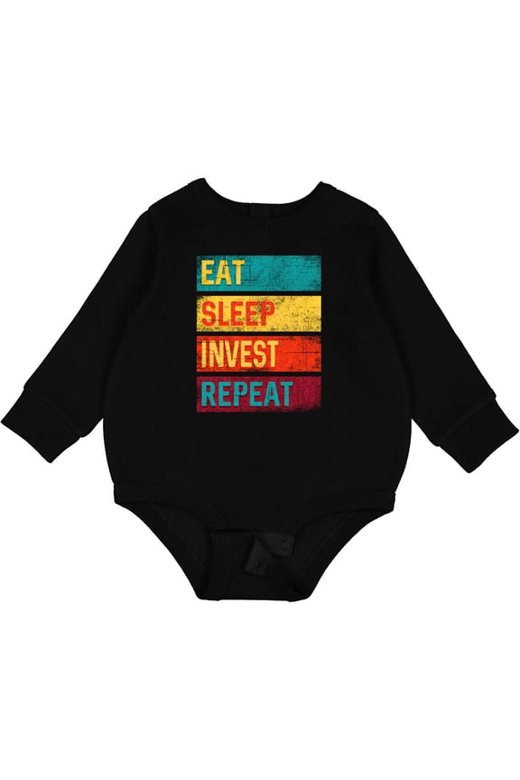 Stock Broker Eat Sleep Invest Repeat Baby Fleece Bodysuit