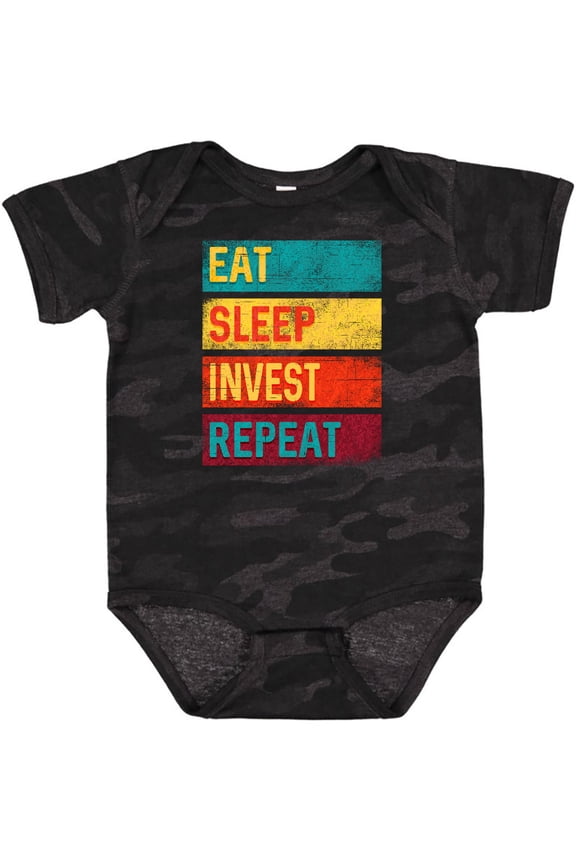 Stock Broker Eat Sleep Invest Repeat Boys or Girls Baby Bodysuit