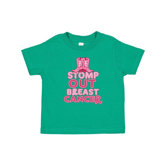 Inktastic Stomp Out Breast Cancer with Pink Cowgirl Boots Boys or Girls Baby T-Shirt