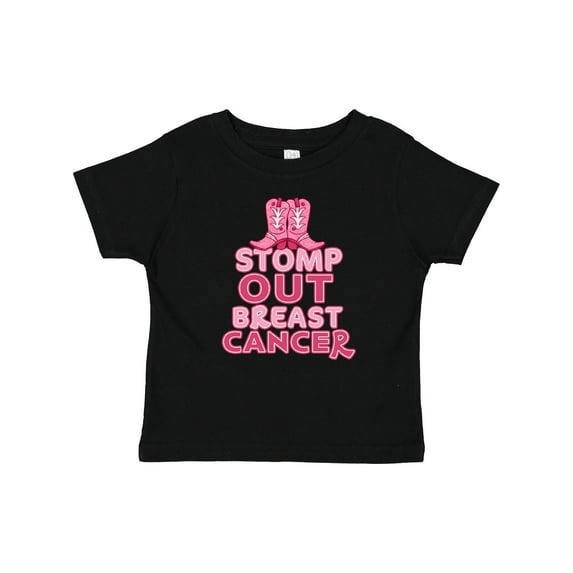 Inktastic Stomp Out Breast Cancer with Pink Cowgirl Boots Boys or Girls Baby T-Shirt