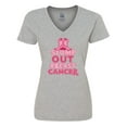 thumbnail image 1 of Inktastic Stomp Out Breast Cancer with Pink Cowgirl Boots Women's V-Neck T-Shirt, 1 of 5