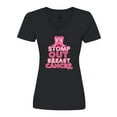 thumbnail image 1 of Inktastic Stomp Out Breast Cancer with Pink Cowgirl Boots Women's V-Neck T-Shirt, 1 of 5