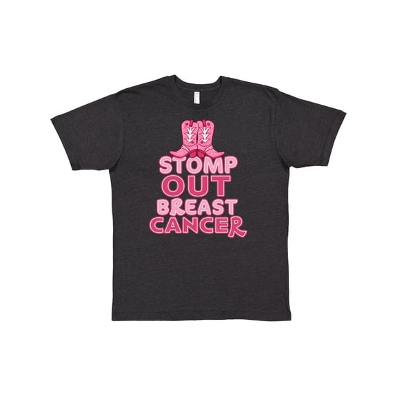 Inktastic Stomp out Breast Cancer with Pink Cowgirl Boots T-Shirt