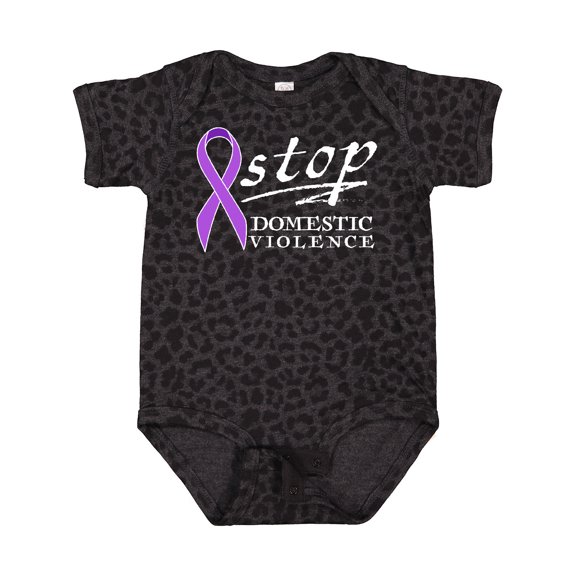 Inktastic Stop Domestic Violence-purple Ribbon Boys or Girls Baby Bodysuit