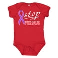 thumbnail image 1 of Inktastic Stop Domestic Violence-purple Ribbon Boys or Girls Baby Bodysuit, 1 of 5