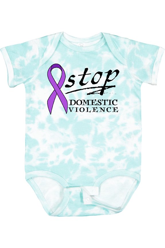 Stop Domestic Violence-purple Ribbon Boys or Girls Baby Bodysuit