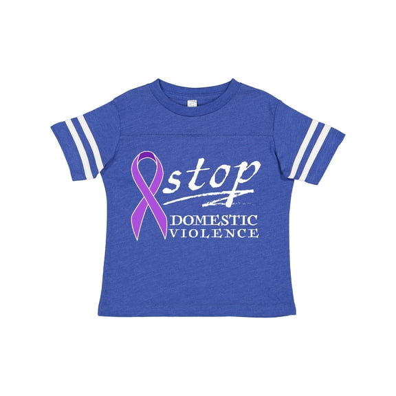 Inktastic Stop Domestic Violence-purple Ribbon Boys or Girls Toddler T-Shirt