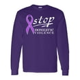 thumbnail image 1 of Inktastic Stop Domestic Violence-purple Ribbon Long Sleeve T-Shirt, 1 of 5