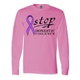 thumbnail image 1 of Inktastic Stop Domestic Violence-purple Ribbon Long Sleeve T-Shirt, 1 of 5