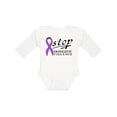 thumbnail image 1 of Inktastic Stop Domestic Violence-purple ribbon Boys or Girls Long Sleeve Baby Bodysuit, 1 of 5