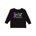 thumbnail image 1 of Inktastic Stop Domestic Violence-purple ribbon Boys or Girls Long Sleeve Toddler T-Shirt, 1 of 5