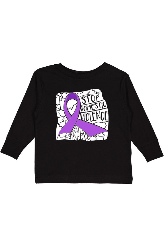 Stop Domestic Violence-shattered glass Boys or Girls Long Sleeve Toddler T-Shirt