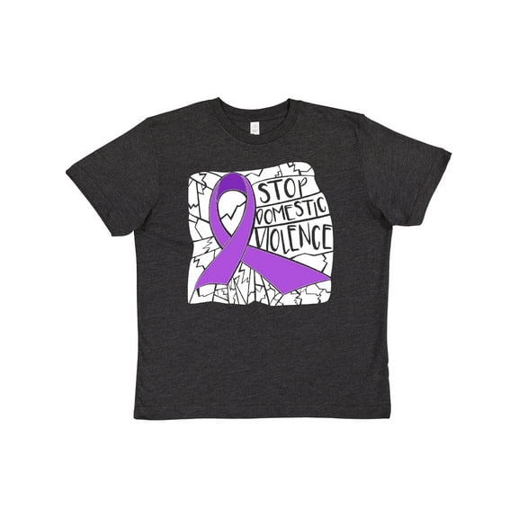 Inktastic Stop Domestic Violence-shattered glass Youth T-Shirt