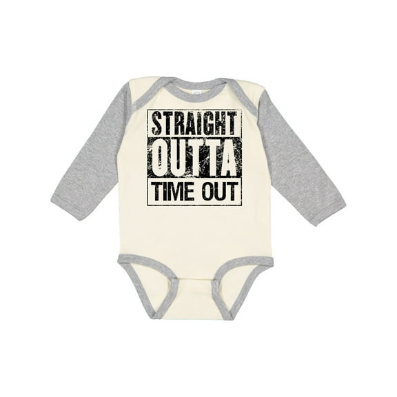 Inktastic Straight Outta Time out Boys or Girls Long Sleeve Baby Bodysuit
