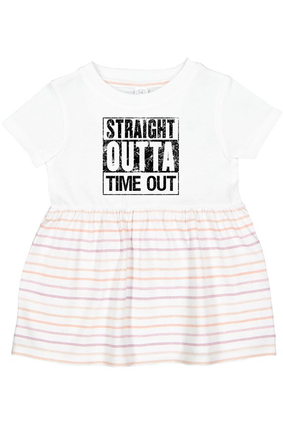 Straight Outta Time out Girls Baby Dress