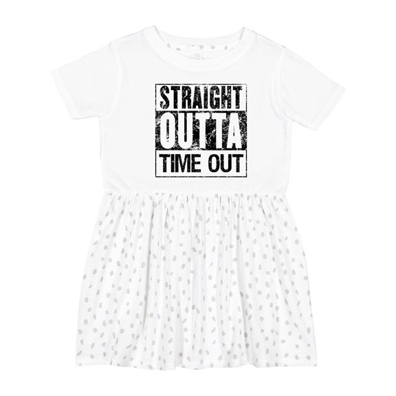 Inktastic Straight Outta Time out Girls Toddler Dress