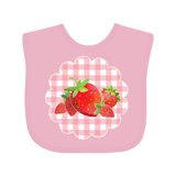 Inktastic Strawberries on Checkered Background Boys or Girls Baby Bib ...