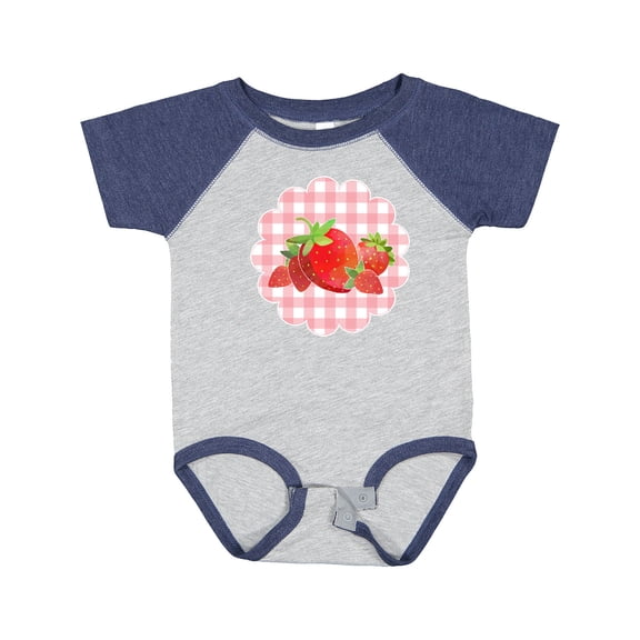 Inktastic Strawberries on Checkered Background Boys or Girls Baby Bodysuit