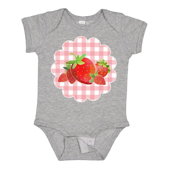 Inktastic Strawberries on Checkered Background Boys or Girls Baby Bodysuit
