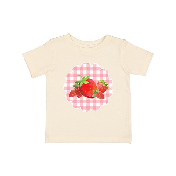 Inktastic Strawberries on Checkered Background Boys or Girls Baby T-Shirt