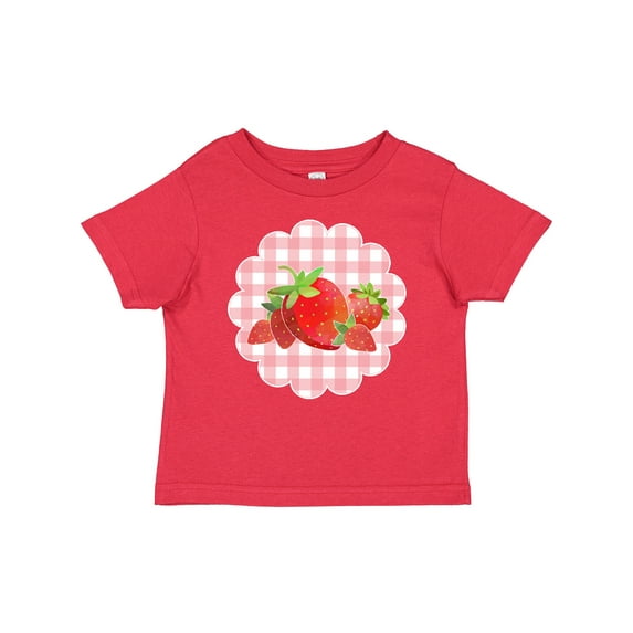 Inktastic Strawberries on Checkered Background Boys or Girls Baby T-Shirt