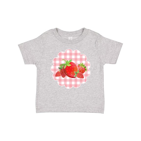Inktastic Strawberries on Checkered Background Boys or Girls Baby T-Shirt